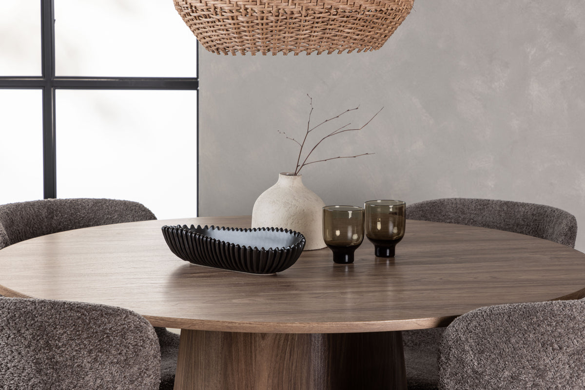 Venture Design Modesto & Lanzo Matstolar 2-pack Brun + Runda Matbord ⌀120 Natur