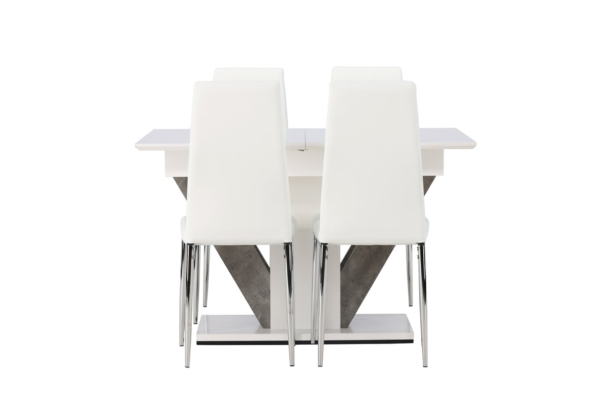 Venture Design Disa & Pastill Rektangulära Matbord 120 x 80 Vit + Matstolar 2-pack Vit