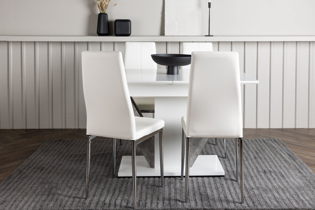 Venture Design Disa & Pastill Rektangulära Matbord 120 x 80 Vit + Matstolar 2-pack Vit