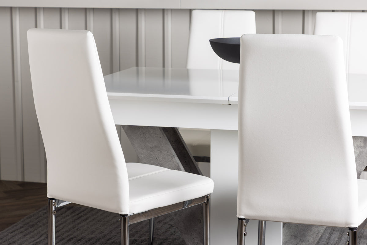 Venture Design Disa & Pastill Rektangulära Matbord 120 x 80 Vit + Matstolar 2-pack Vit