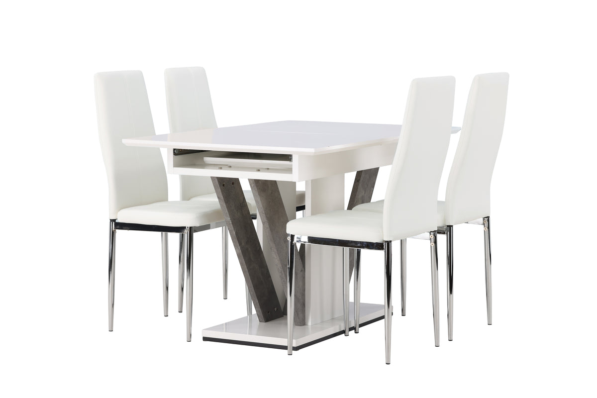 Venture Design Disa & Pastill Rektangulära Matbord 120 x 80 Vit + Matstolar 2-pack Vit