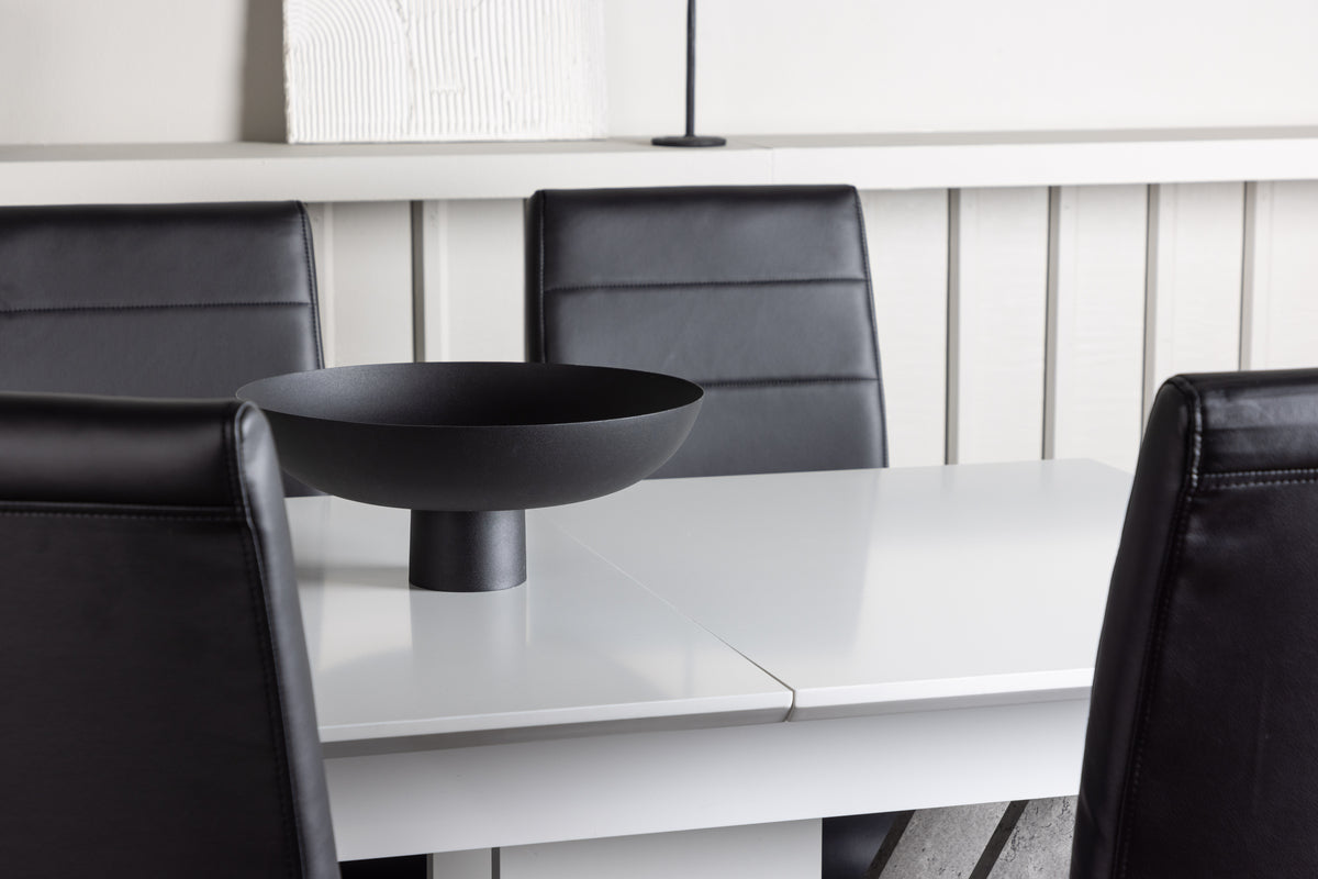 Venture Design Tempo & Disa Matstolar 2-pack Svart + Rektangulära Matbord 120 x 80 Vit