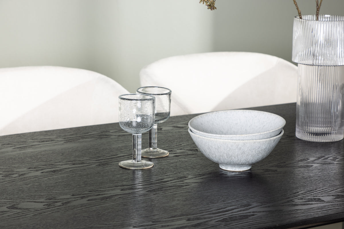 Venture Design Day & Isolde Matstolar 2-pack Off-white + Ovala Matbord 180 x 90 Svart