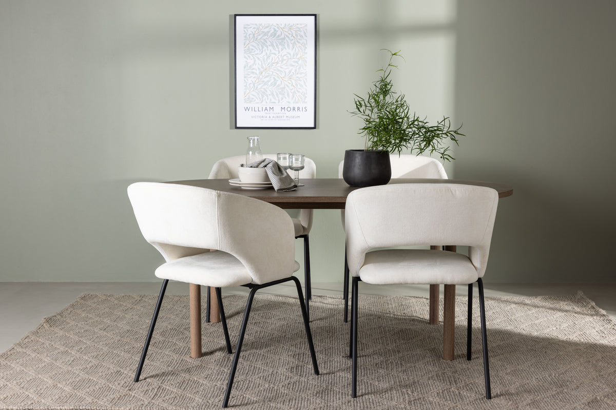 Venture Design Day & Andy Matstolar 2-pack Off-white + Ovala Matbord 180 x 90 Natur