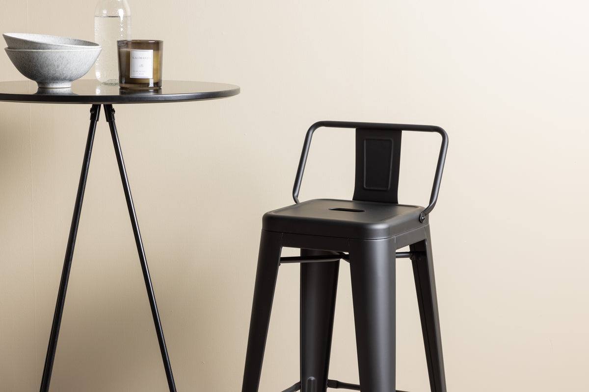 Venture Design Tempe & Bistro Barstolar 2-pack Svart + Barbord ⌀60 Svart