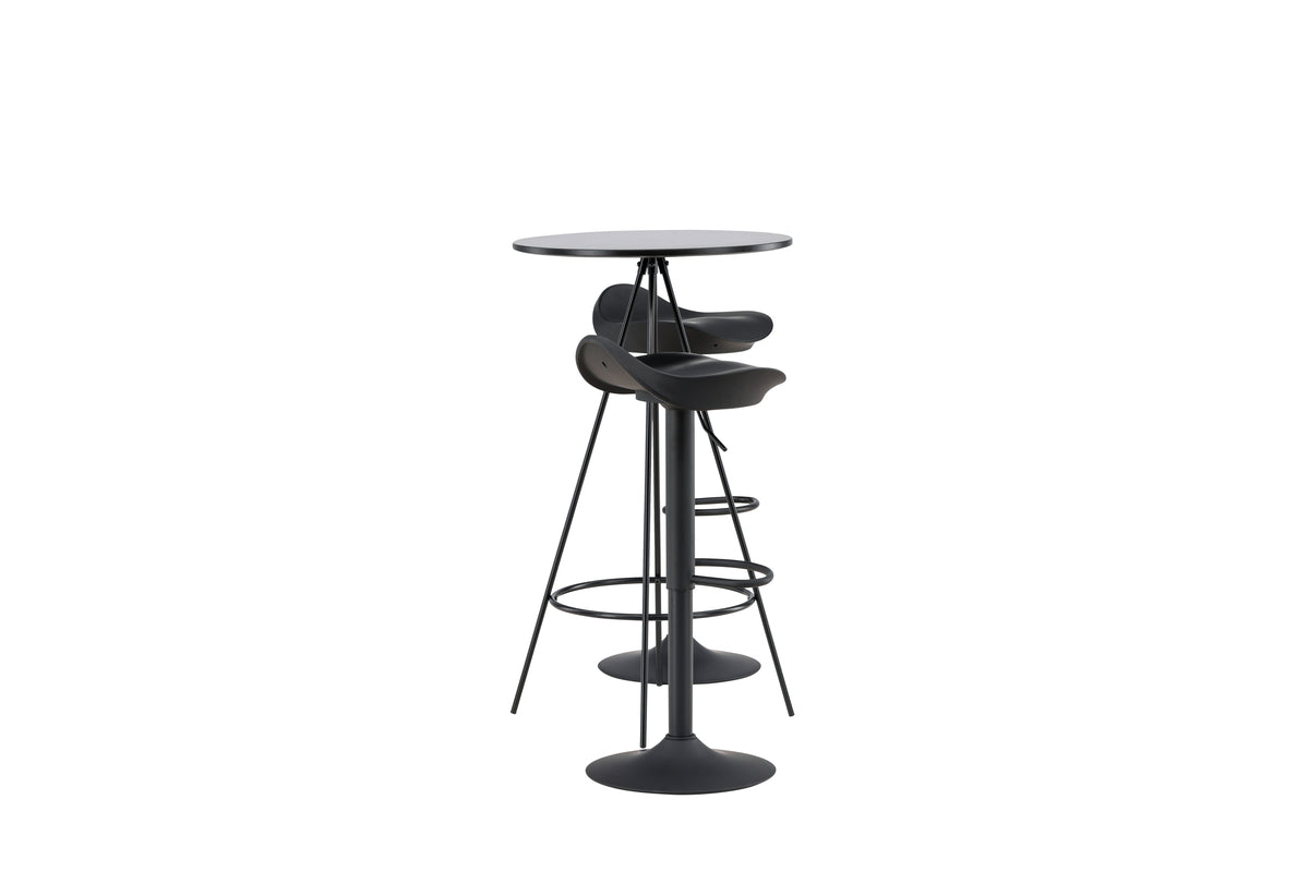 Venture Design Adesto & Bistro Barstolar 2-pack Svart + Barbord ⌀60 Svart