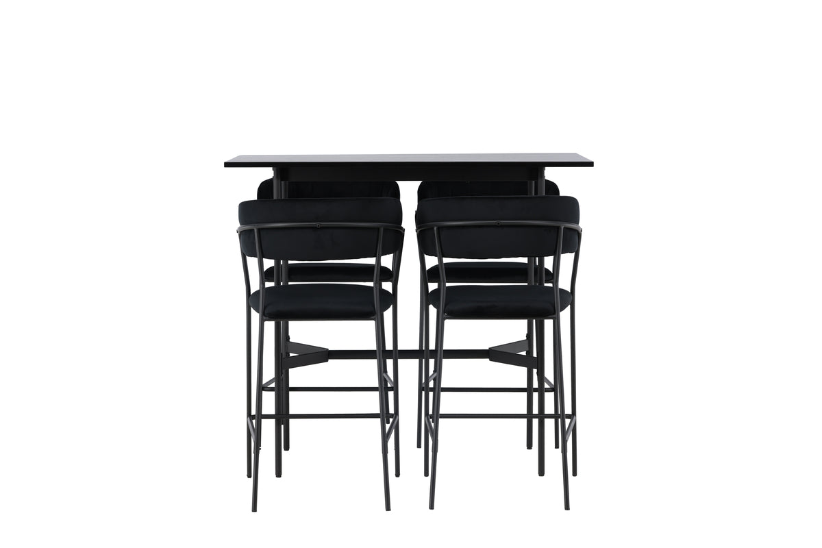 Venture Design Rax & Lui Barbord 120 x 60 Svart + Barstolar 2-pack Svart
