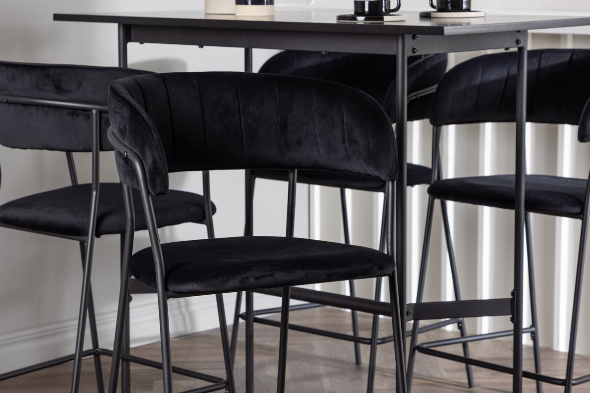 Venture Design Rax & Lui Barbord 120 x 60 Svart + Barstolar 2-pack Svart