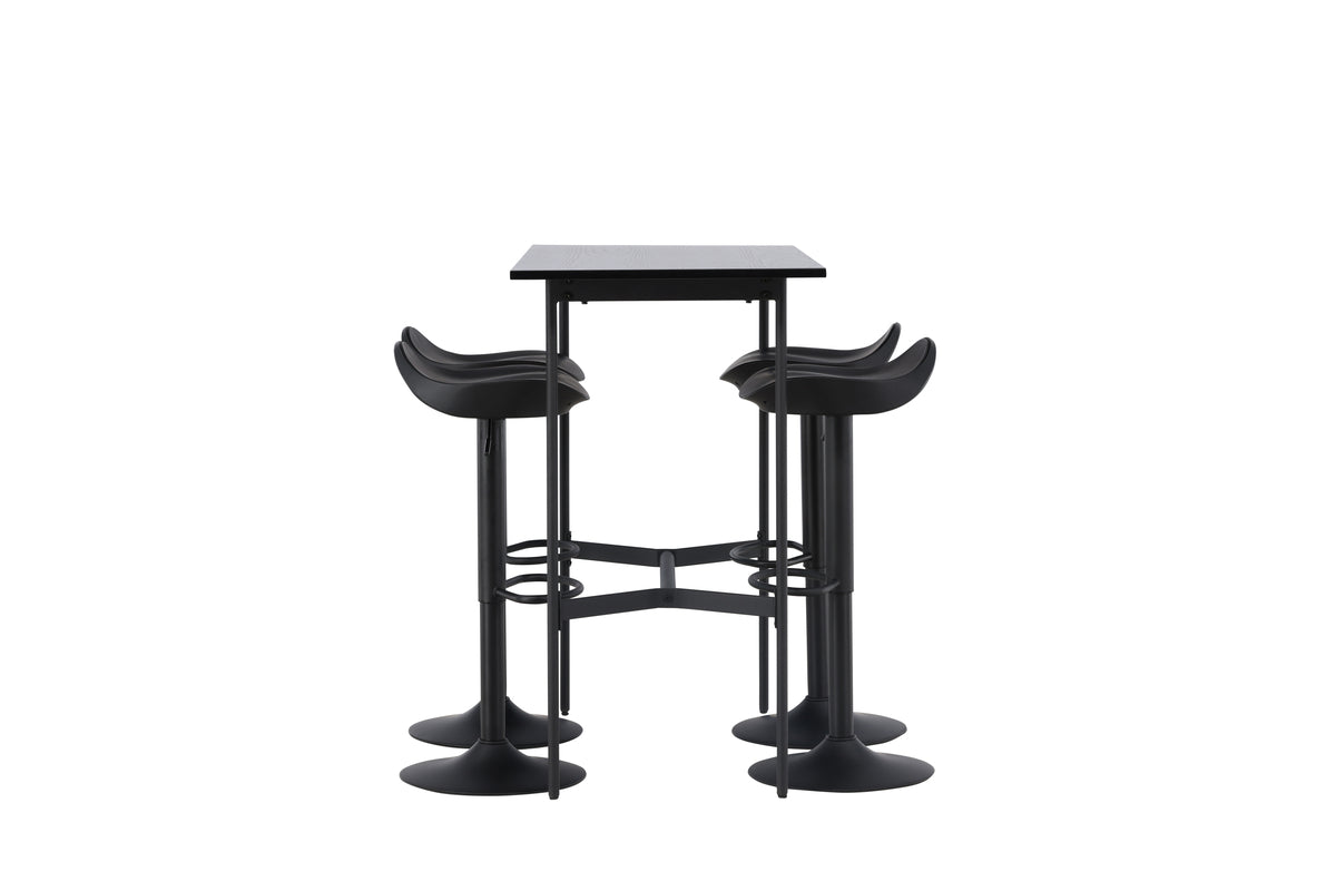 Venture Design Adesto & Rax Barstolar 2-pack Svart + Barbord 120 x 60 Svart