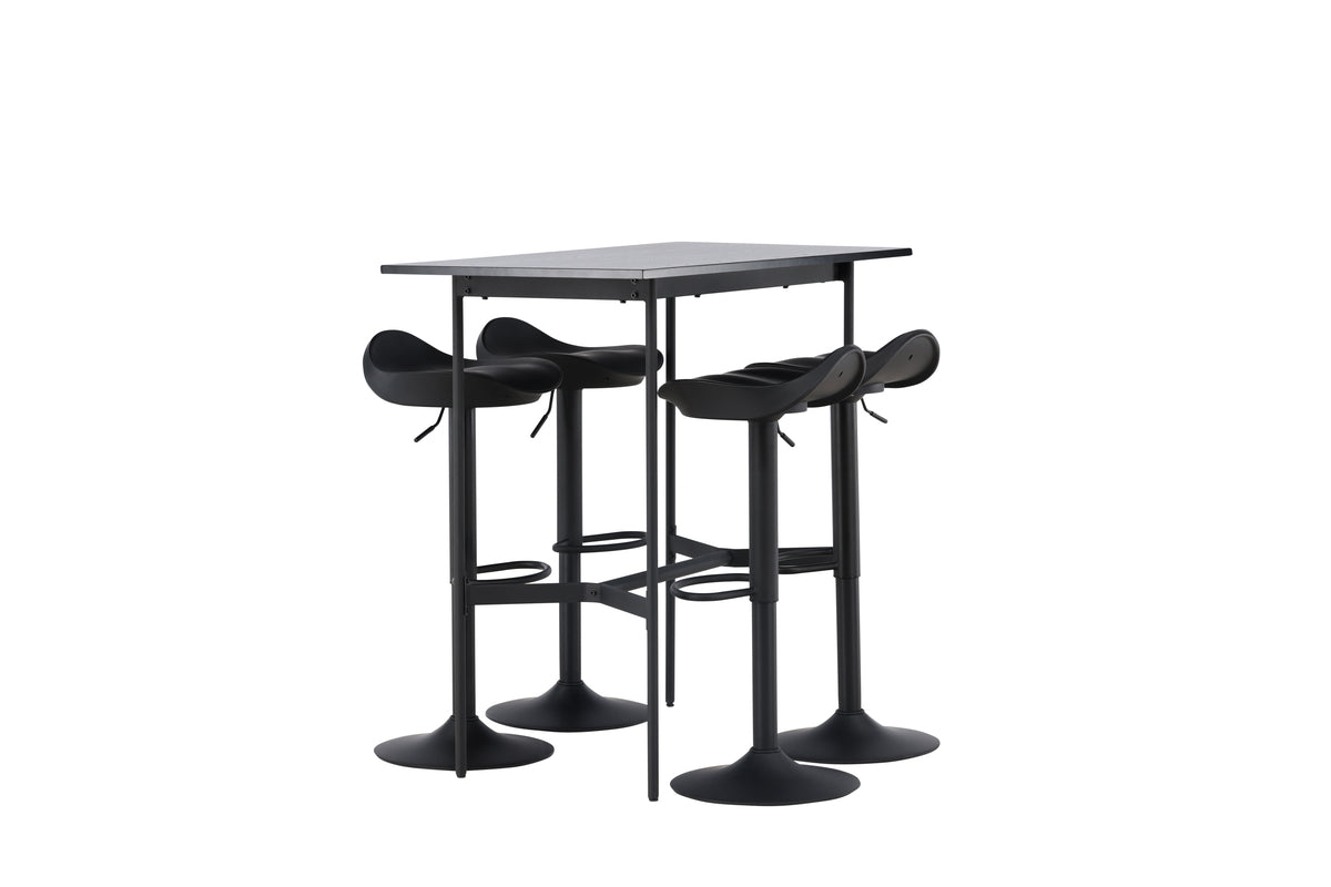 Venture Design Adesto & Rax Barstolar 2-pack Svart + Barbord 120 x 60 Svart