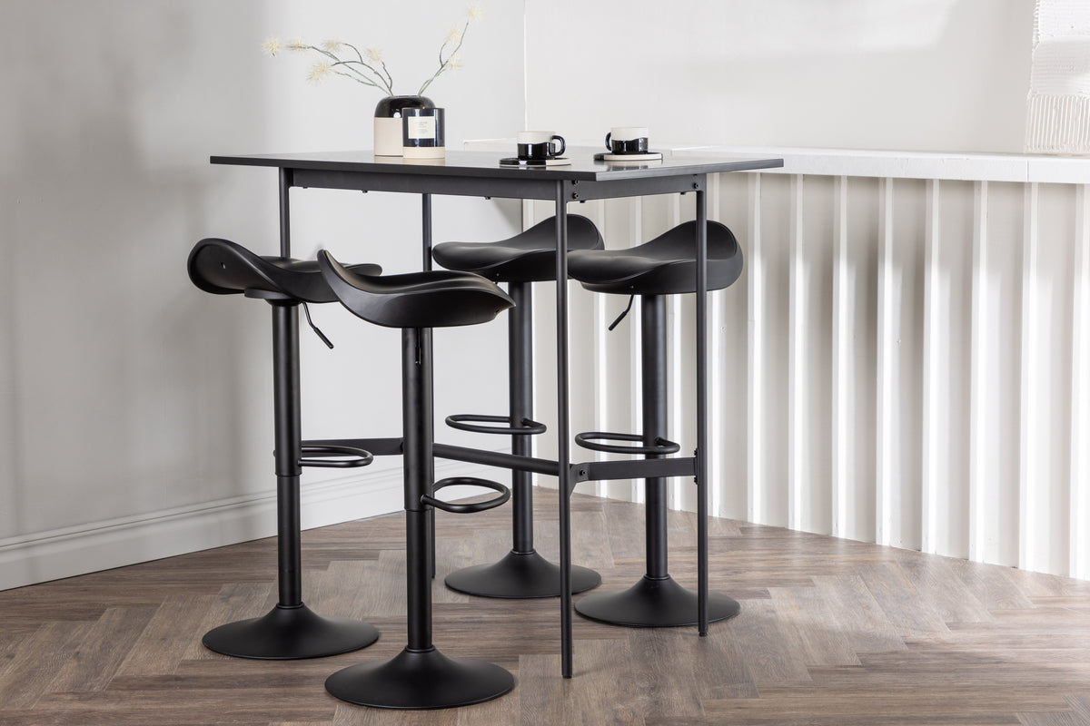 Venture Design Adesto & Rax Barstolar 2-pack Svart + Barbord 120 x 60 Svart