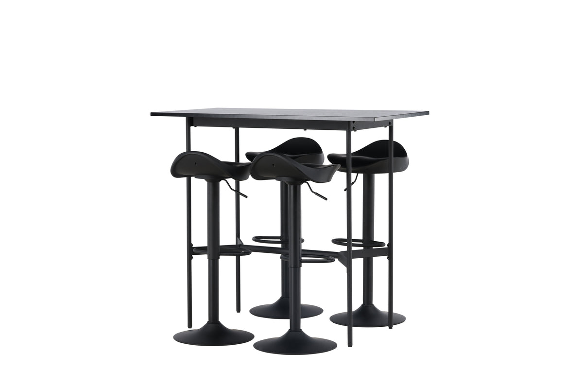 Venture Design Adesto & Rax Barstolar 2-pack Svart + Barbord 120 x 60 Svart