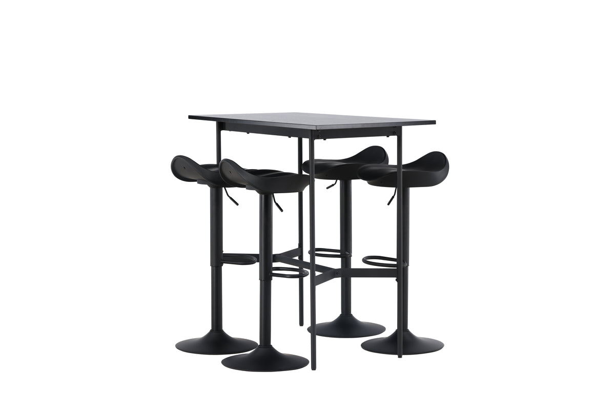 Venture Design Adesto & Rax Barstolar 2-pack Svart + Barbord 120 x 60 Svart