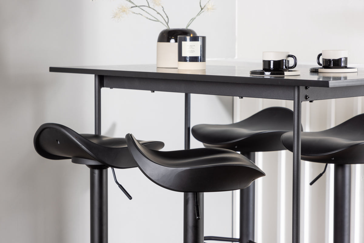 Venture Design Adesto & Rax Barstolar 2-pack Svart + Barbord 120 x 60 Svart