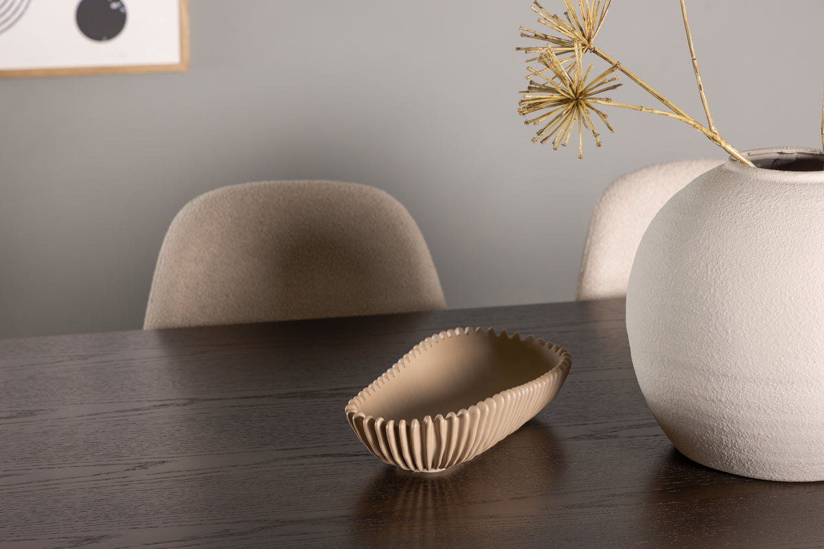 Venture Design Ystad & Polar Rektangulära Matbord 220 x 100 Mocka + Matstolar 2-pack Beige