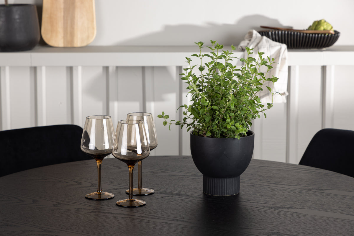 Venture Design Olivia & Night Runda Matbord ⌀110 Svart + Matstolar 2-pack Svart