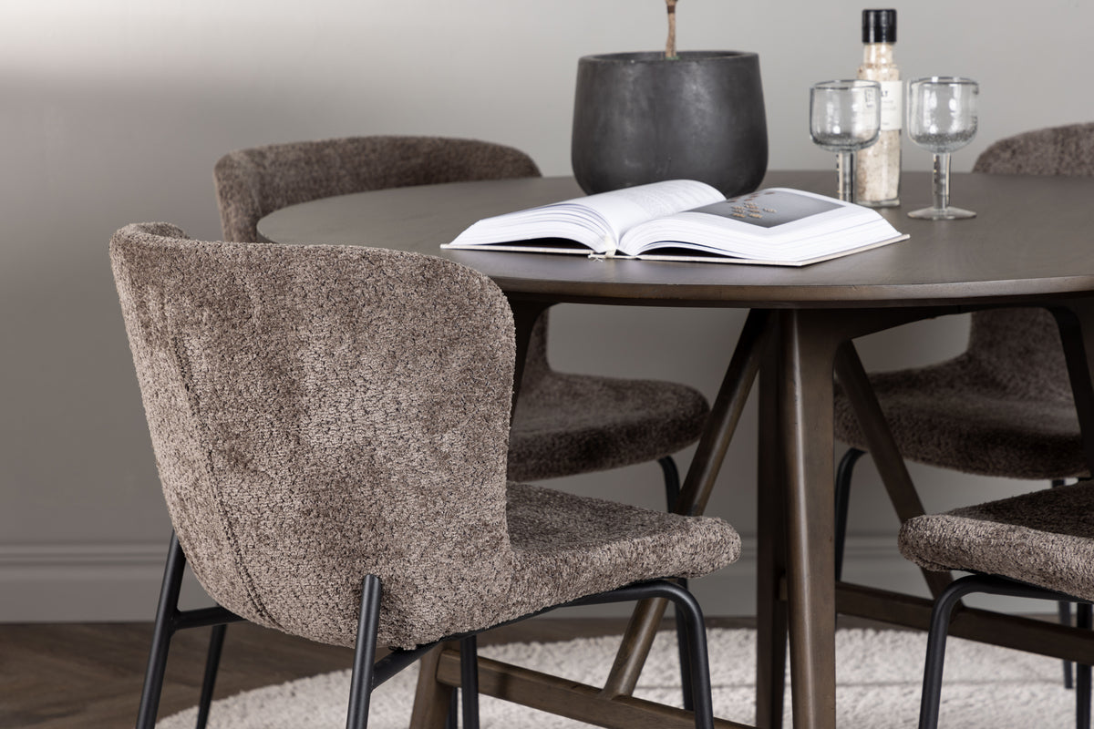 Venture Design Modesto & Kaseidon Matstolar 2-pack Brun + Runda Matbord ⌀100 Mörkbrun