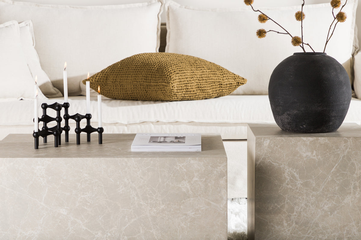 Venture Design York Soffbord 40x60x80 Beige + Soffbord 45x40x40 Beige