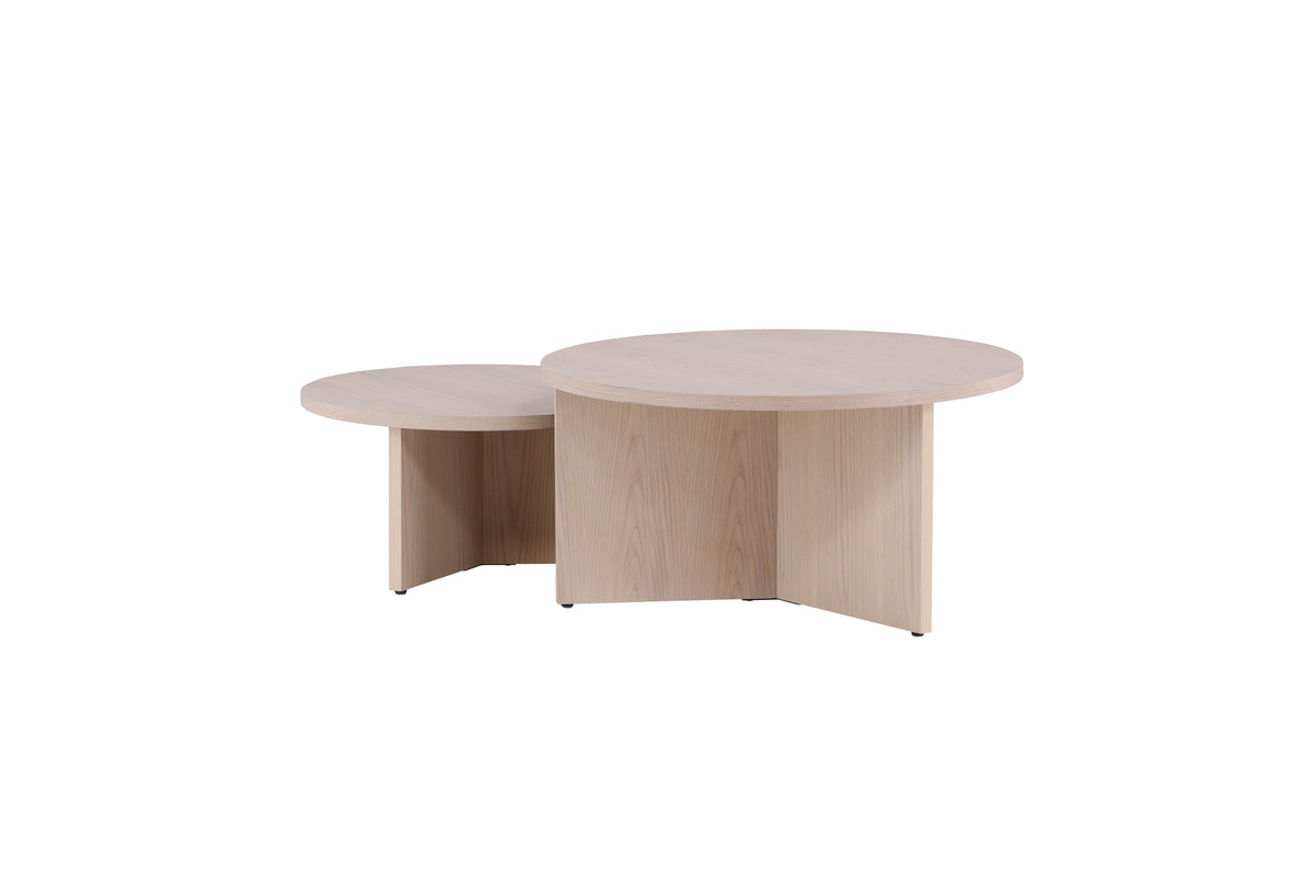 Venture Design Saltö Soffbord ⌀85 Vitputsad + Soffbord ⌀65 Vitputsad