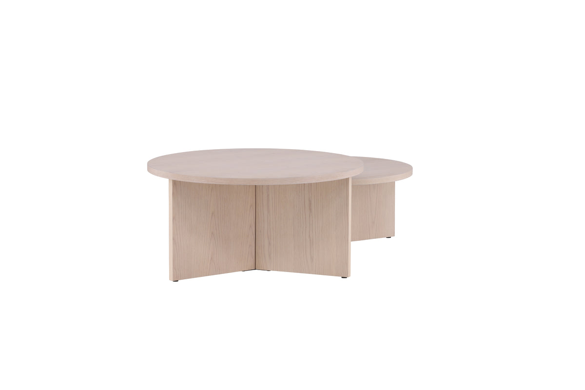Venture Design Saltö Soffbord ⌀85 Vitputsad + Soffbord ⌀65 Vitputsad