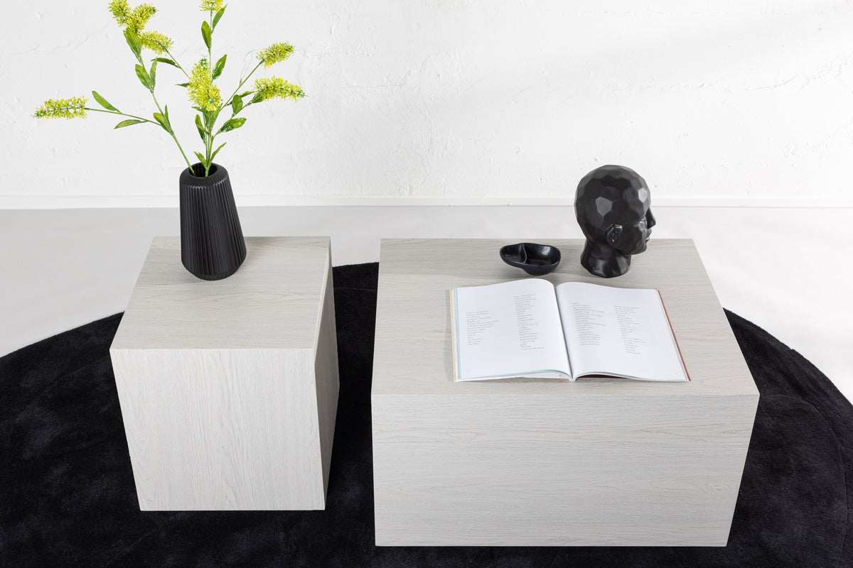 Venture Design York Soffbord 40 x 40 Vitputsad + Soffbord 80 x 60 Vitputsad