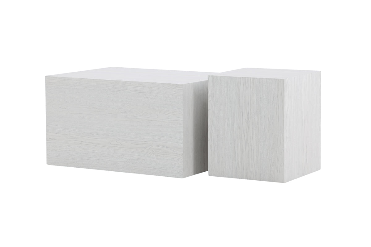 Venture Design York Soffbord 40 x 40 Vitputsad + Soffbord 80 x 60 Vitputsad