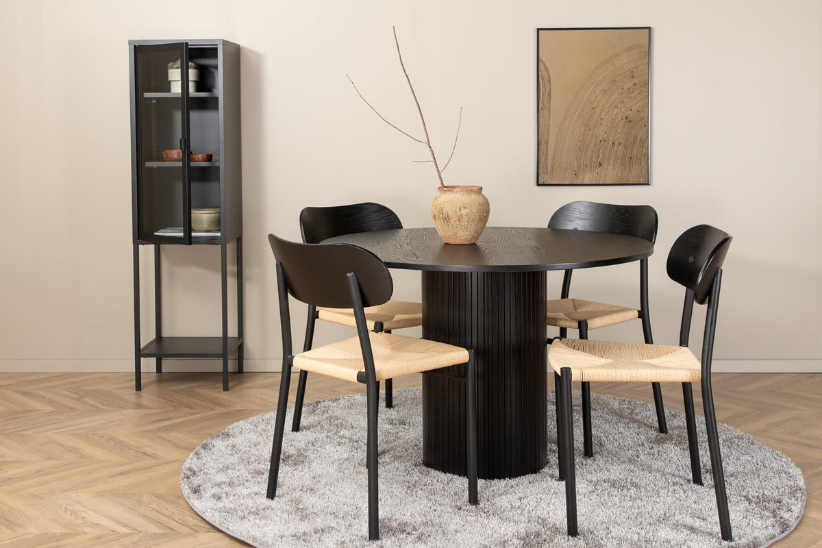 Venture Design Bianca & Polly Runda Matbord ⌀110 Svart + Matstolar 2-pack Svart