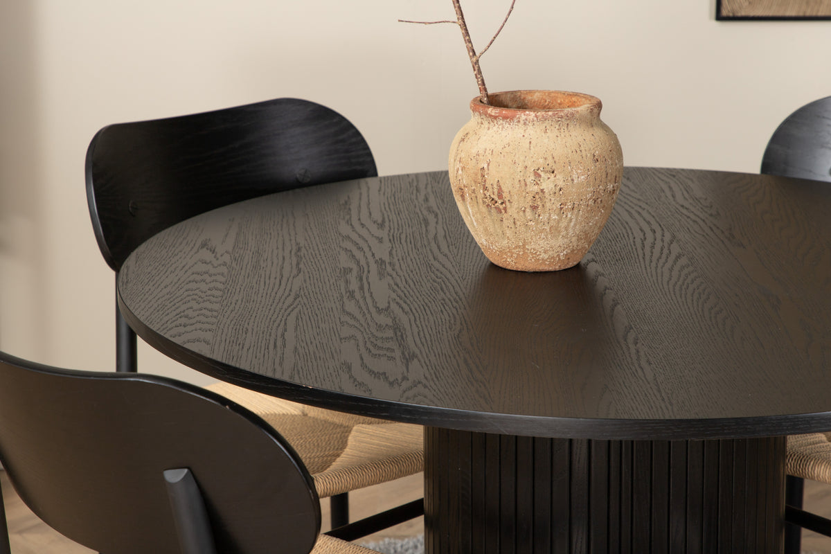 Venture Design Bianca & Polly Runda Matbord ⌀110 Svart + Matstolar 2-pack Svart