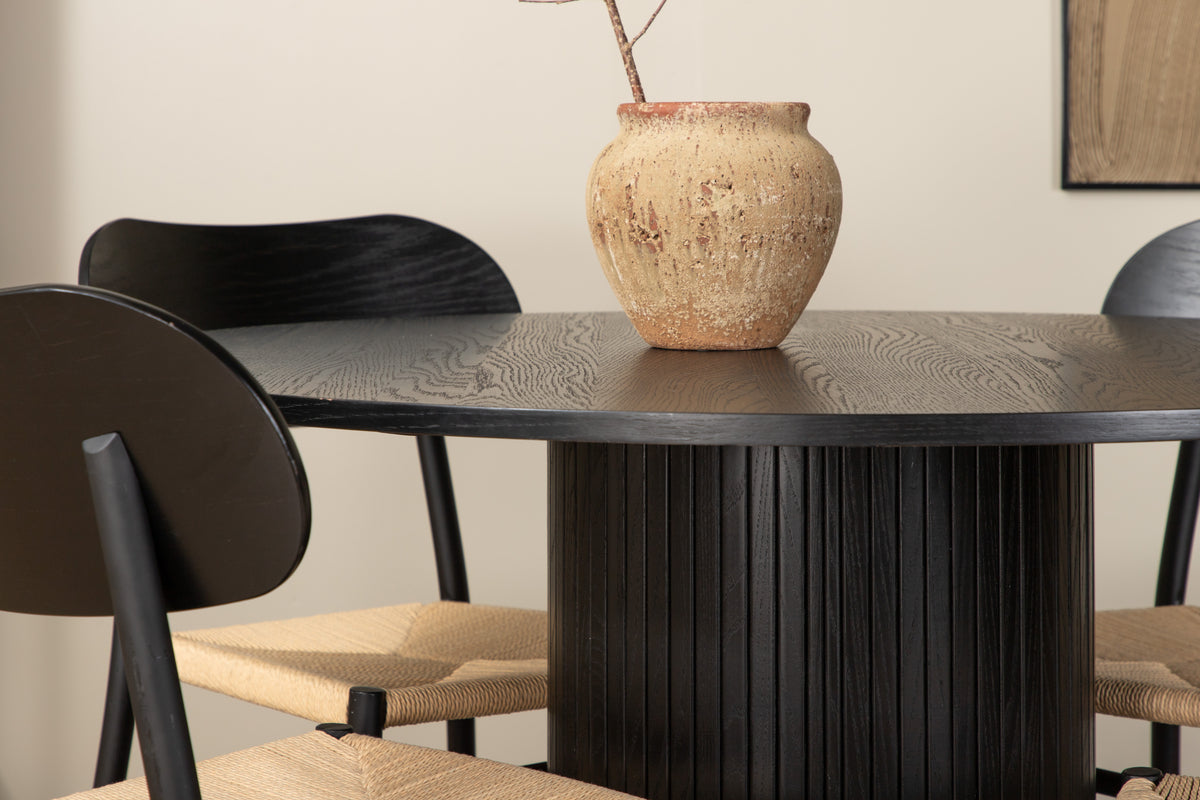 Venture Design Bianca & Polly Runda Matbord ⌀110 Svart + Matstolar 2-pack Svart