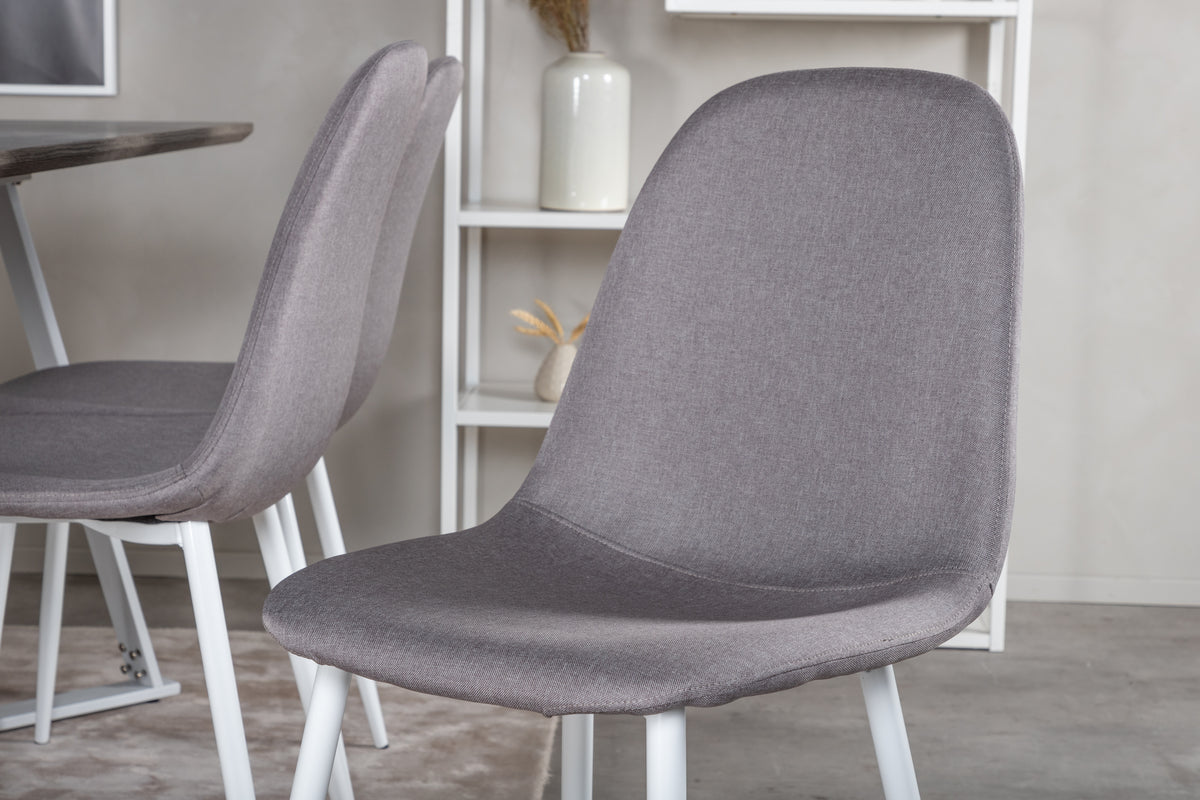 Venture Design Marina & Polar Rektangulära Matbord 180 x 90 Grå + Matstolar Grå