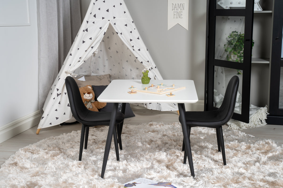 Venture Design Polar Barnstolar Svart + Barnbord 50 x 80 x 60