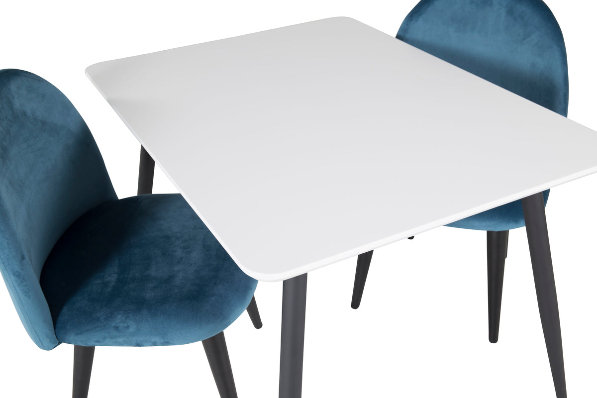 Venture Design Velvet & Polar Barnstolar Blå + Barnbord 50 x 80 x 60