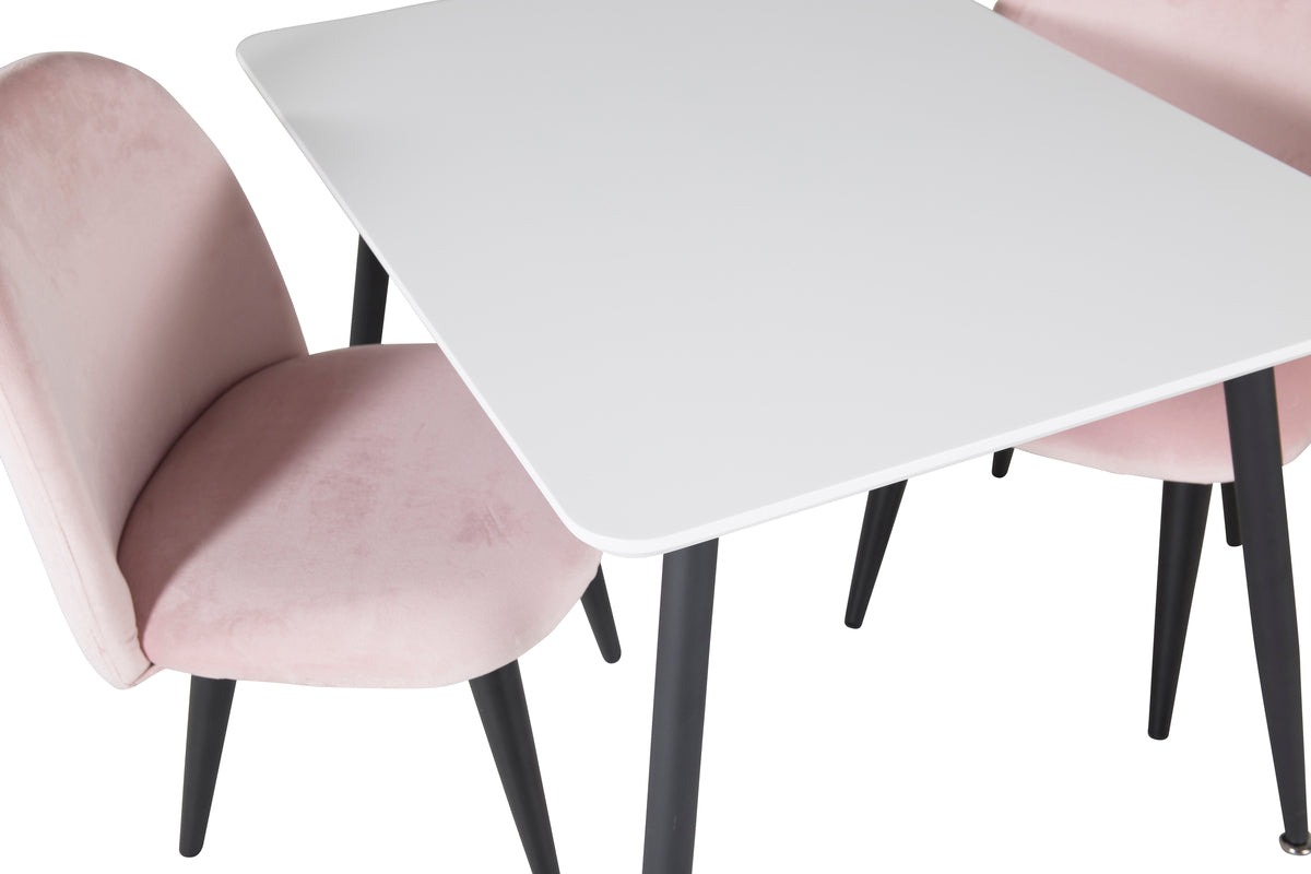 Venture Design Velvet & Polar Barnstolar Rosa + Barnbord 50 x 80 x 60