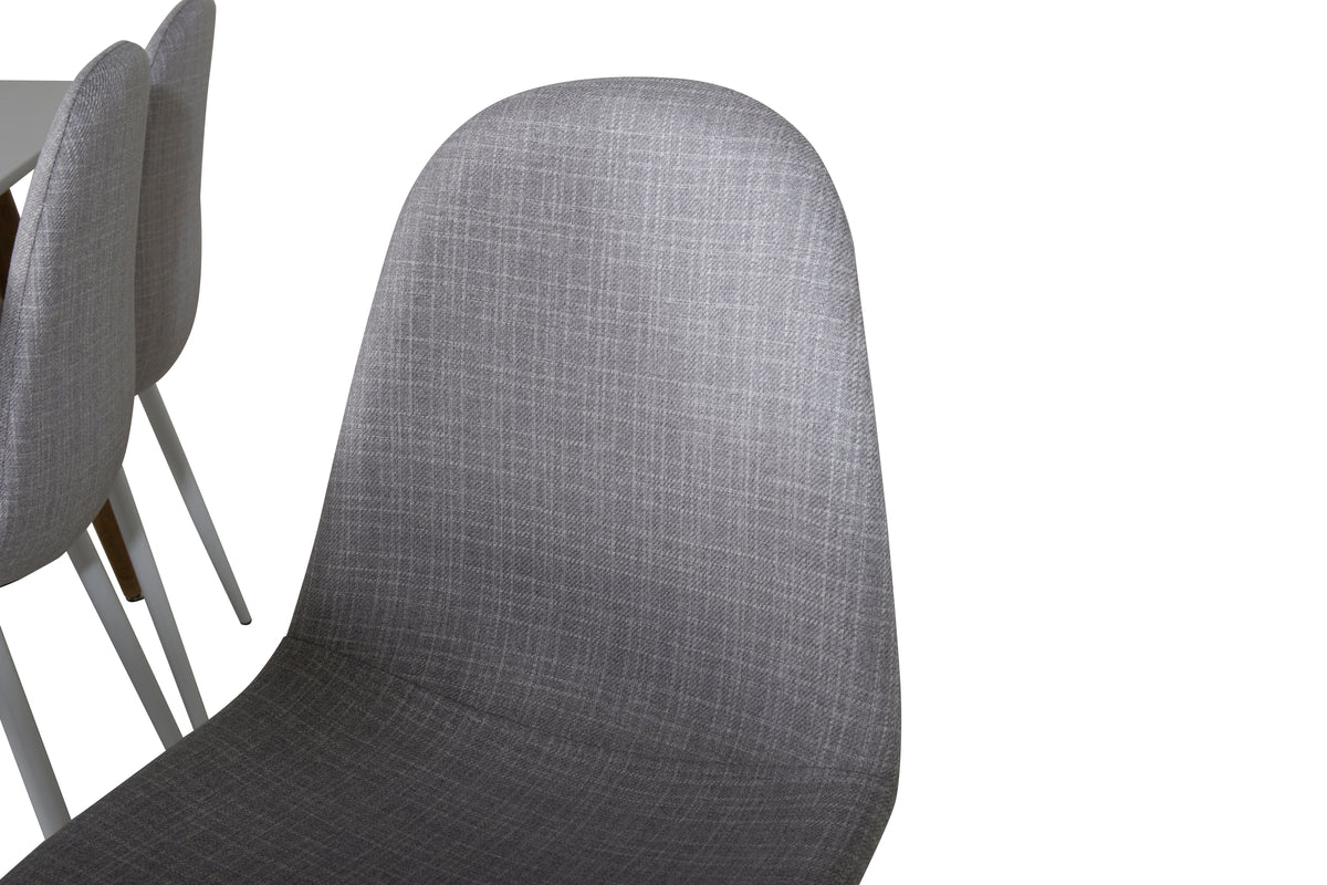 Venture Design Polar Matstolar 2-pack Grå + Rektangulära Matbord 180 x 90 Vit