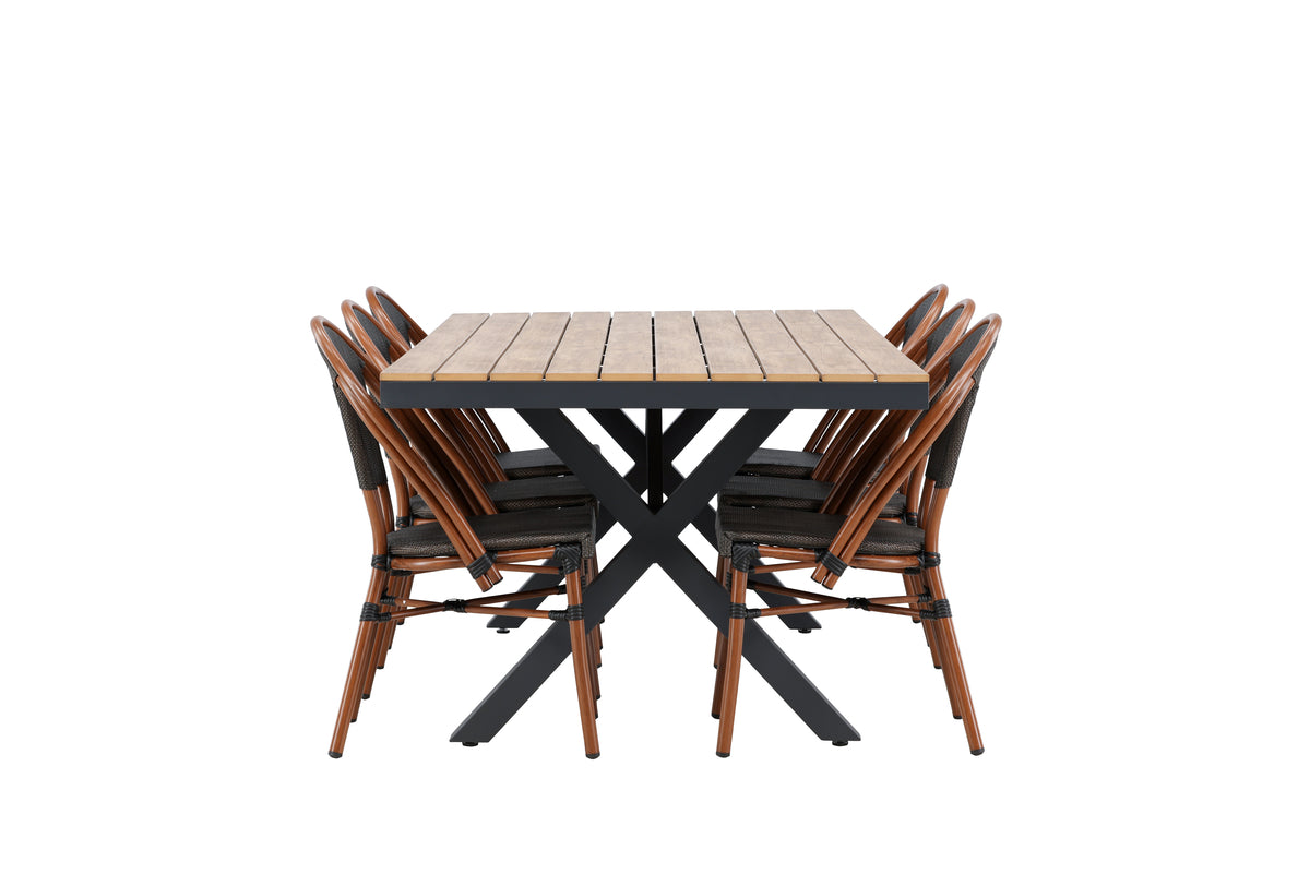 Venture Design Garcia & Guarda Rektangulära Matbord 100 x 200 Svart + Caféstolar 2-pack Svart