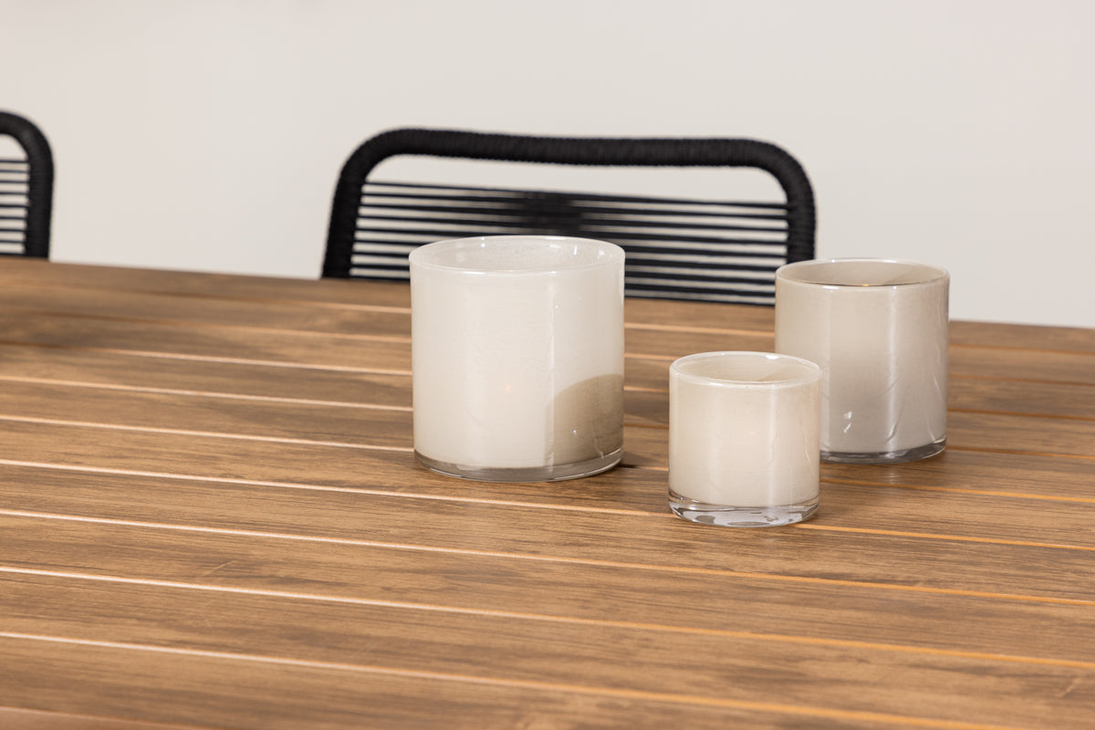 Venture Design Lindos & Garcia Matstolar 2-pack Svart + Rektangulära Matbord 200 x 100 Svart