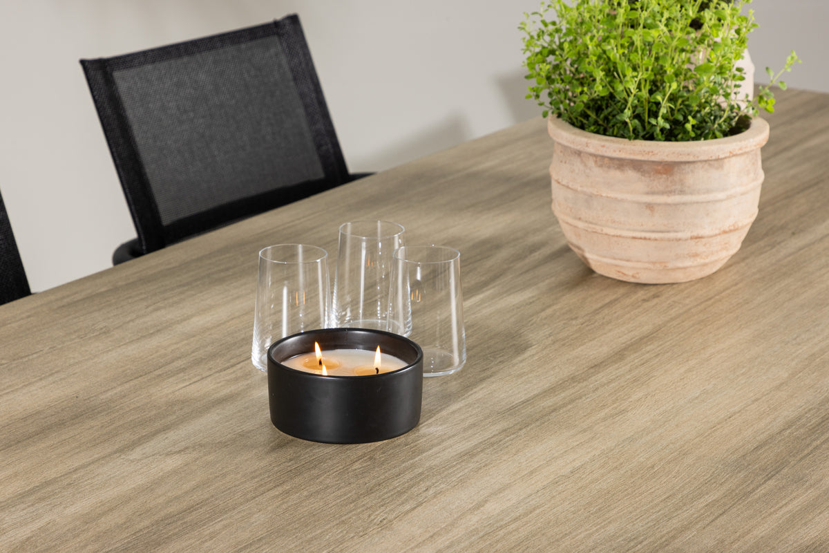 Venture Design Alina & Merlo Matstolar 6-pack Svart + Rektangulära Matbord 200 x 90 Vit