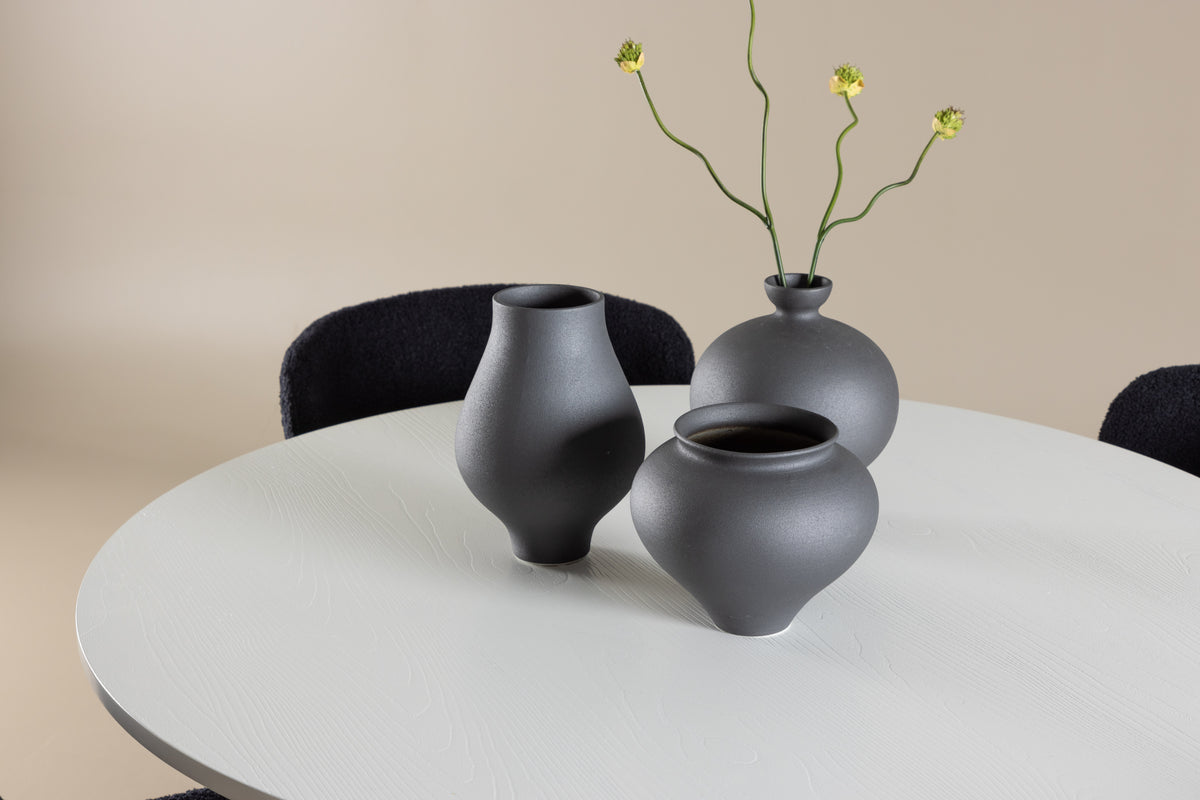 Venture Design Modesto & Härön Matstolar 2-pack Svart + Runda Matbord ⌀110 Vit
