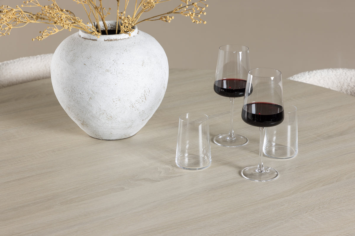 Venture Design Agnes & Lanzo Matstolar 2-pack Vit + Runda Matbord ⌀120 Vitputsad