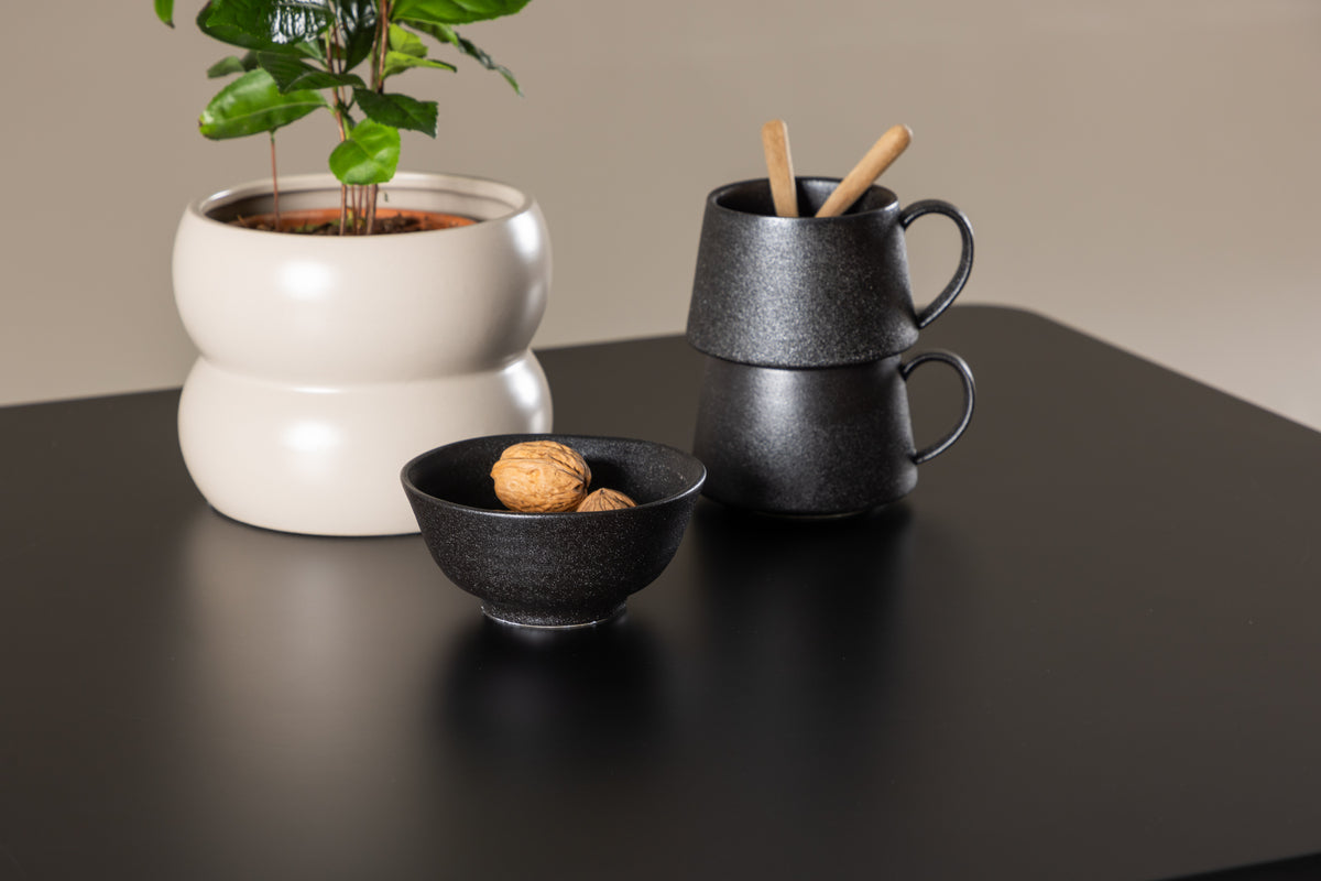 Venture Design Polar Matstolar 2-pack Beige + Rektangulära Matbord 75 x 75 Svart