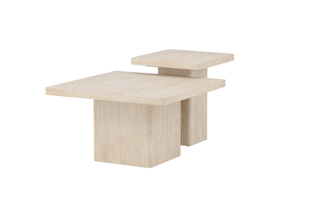 Venture Design Qvart Soffbord 50 x 50 Beige + Soffbord 80 x 80 Beige