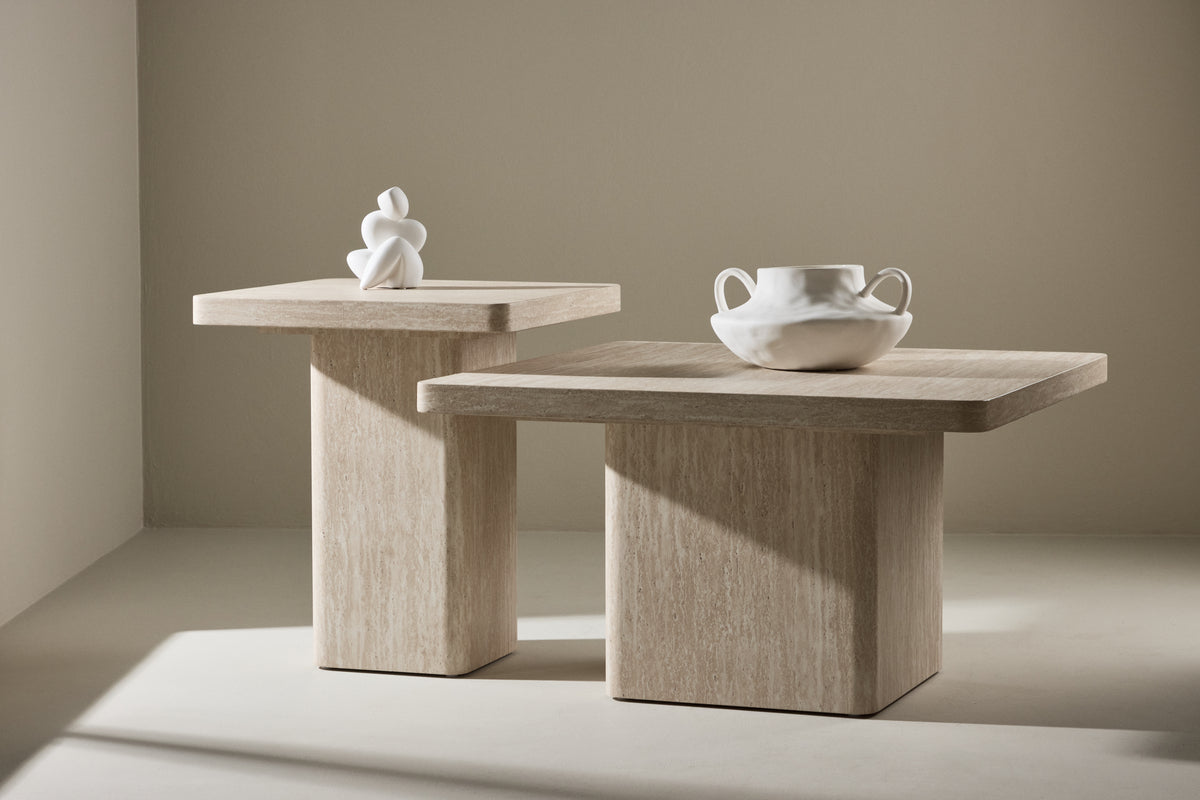 Venture Design Qvart Soffbord 50 x 50 Beige + Soffbord 80 x 80 Beige