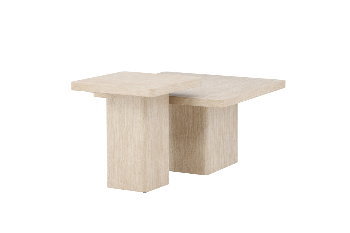 Venture Design Qvart Soffbord 50 x 50 Beige + Soffbord 80 x 80 Beige