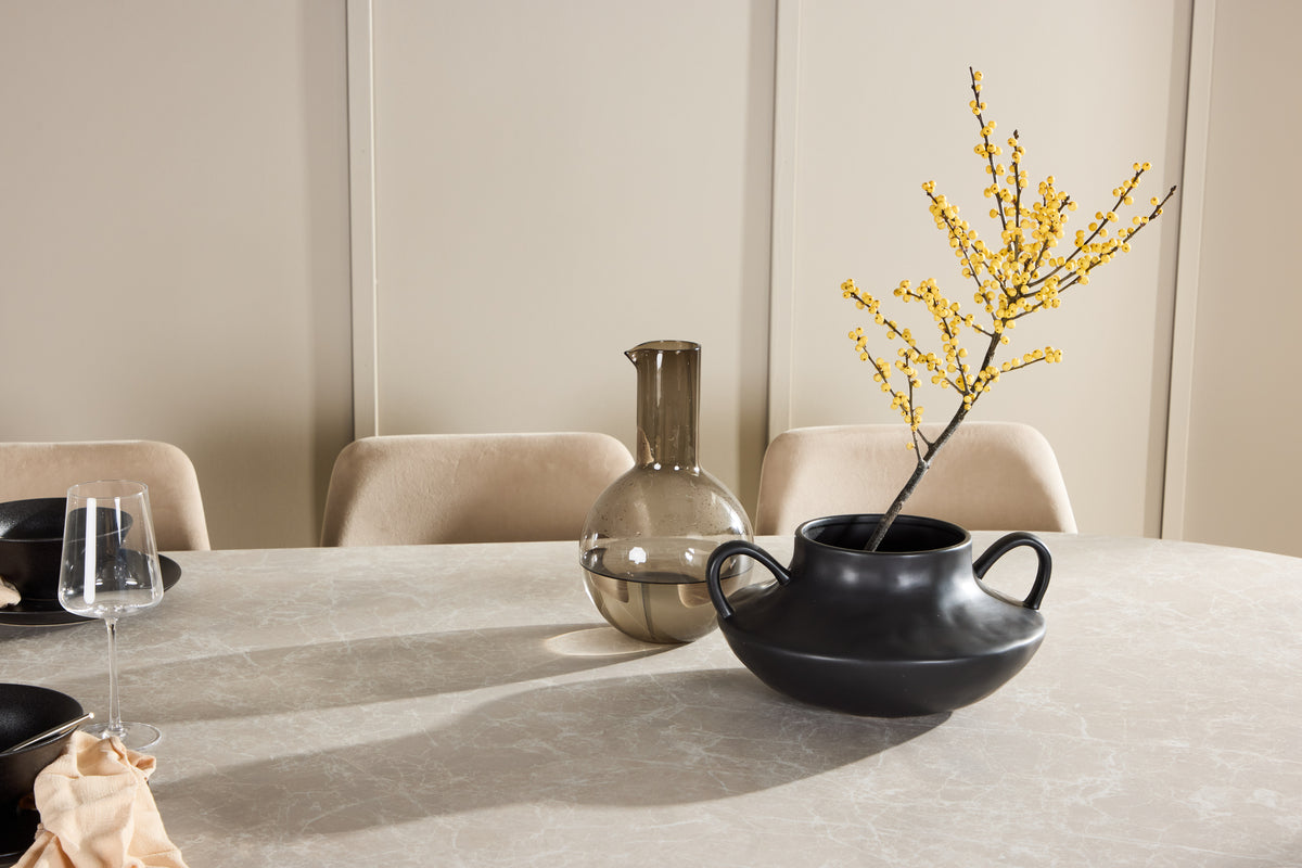 Venture Design Narvik & Night Rektangulära Matbord 200 x 100 Beige + Matstolar 2-pack Beige