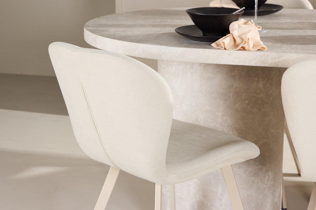 Venture Design Narvik & Lilja Rektangulära Matbord 200 x 100 Beige + Matstolar 2-pack Beige