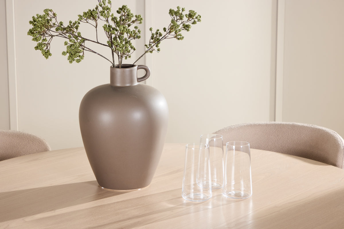Venture Design Flora & Astoria Runda Matbord ⌀120 Vitputsad + Matstolar 2-pack Beige