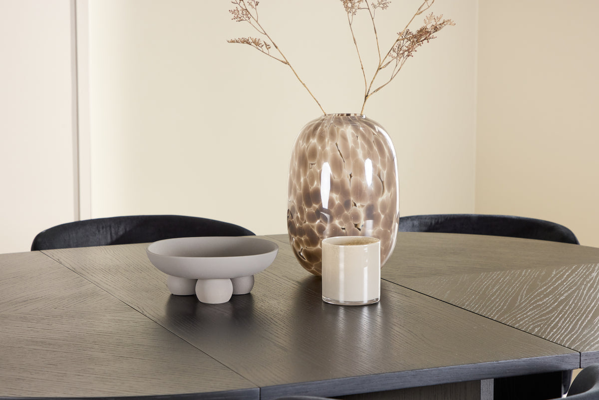 Venture Design Edina & Strada Matstolar 2-pack Svart + Rektangulära Matbord ⌀120 Svart