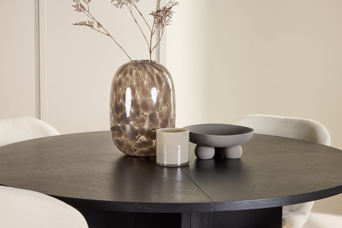 Venture Design Strada & Lilja Rektangulära Matbord ⌀120 Svart + Matstolar 2-pack Beige