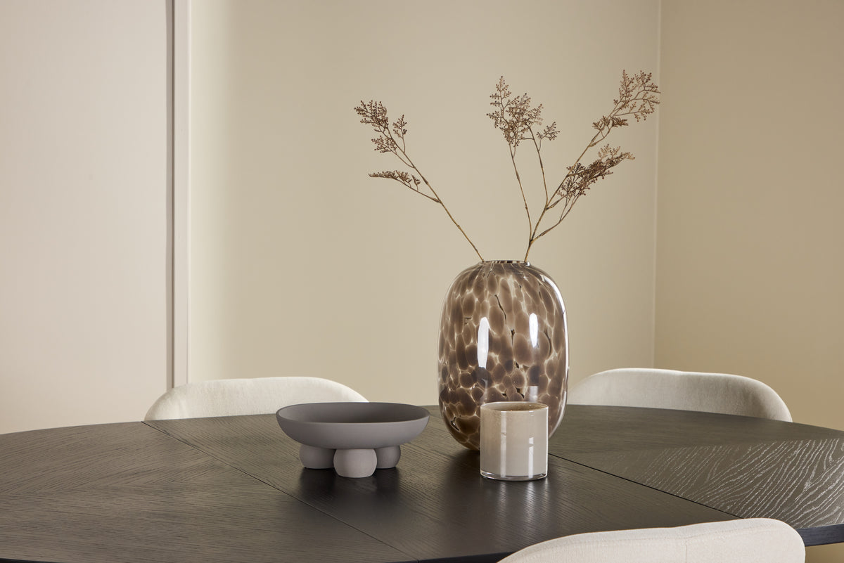 Venture Design Strada & Lilja Rektangulära Matbord ⌀120 Svart + Matstolar 2-pack Beige