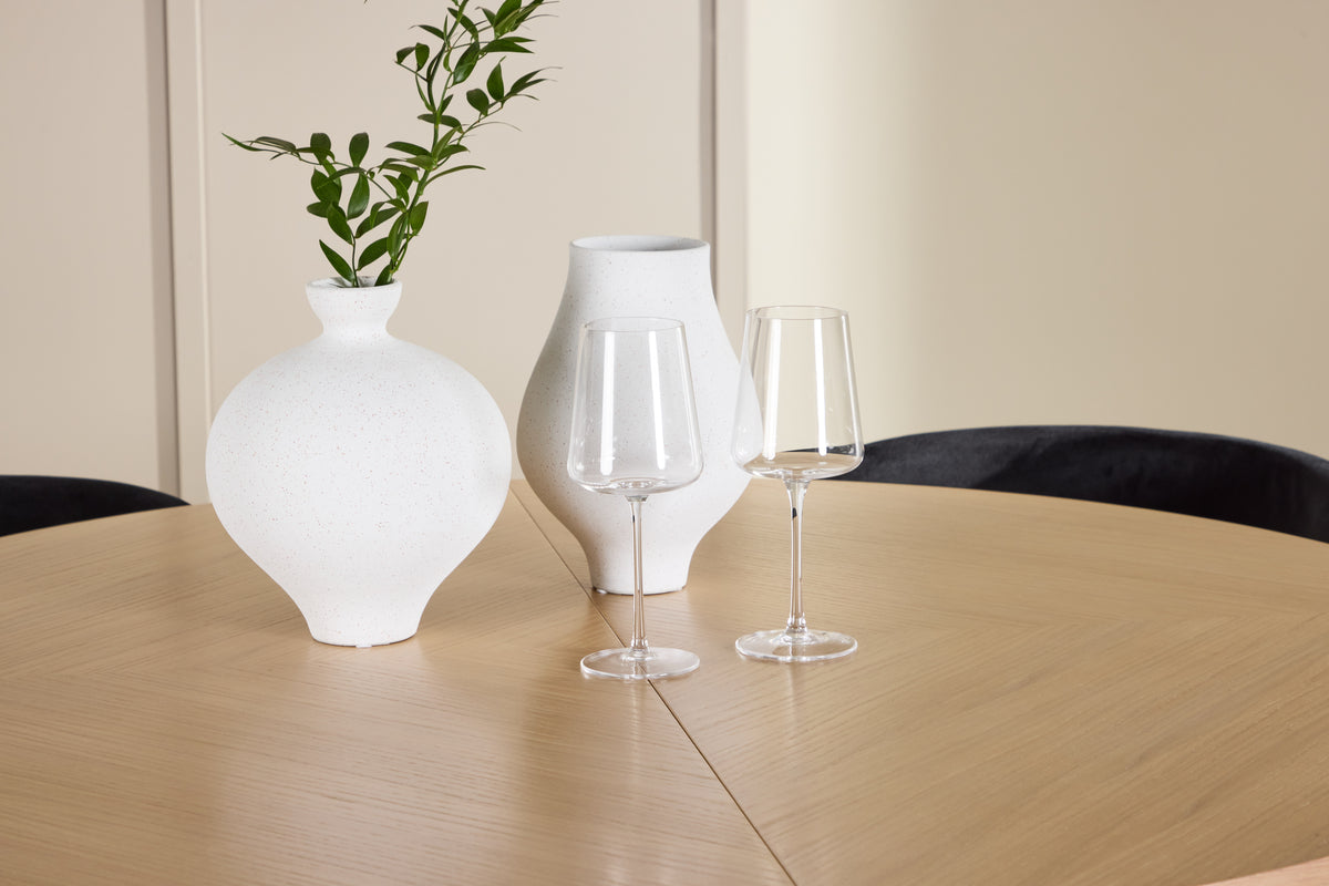 Venture Design Edina & Strada Matstolar 2-pack Svart + Rektangulära Matbord ⌀120 Vitputsad